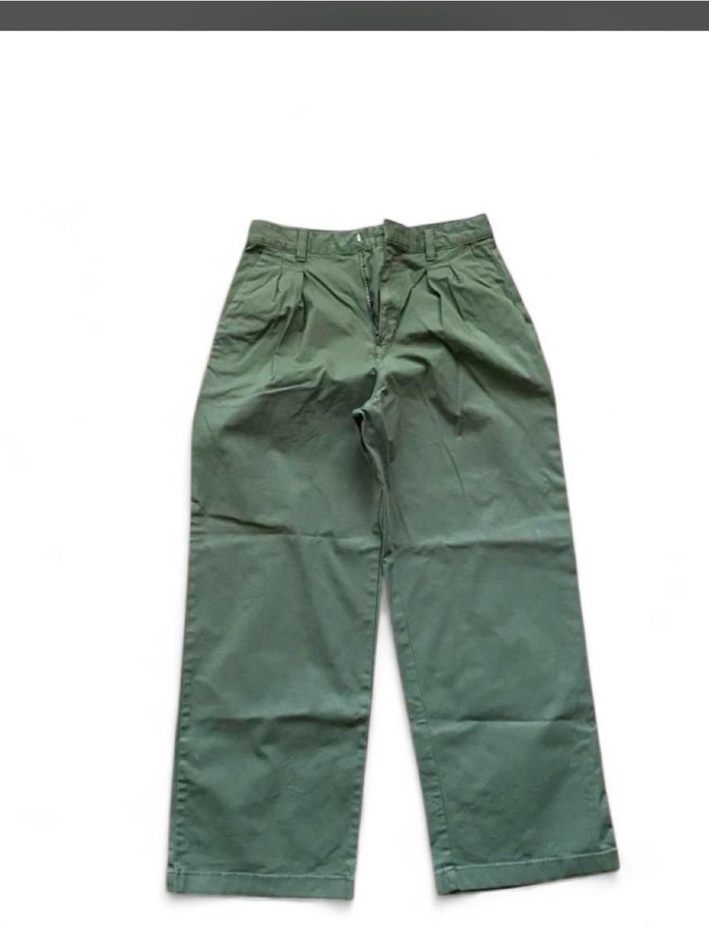 GAP Olive Green Wide-Leg Pleated Trousers